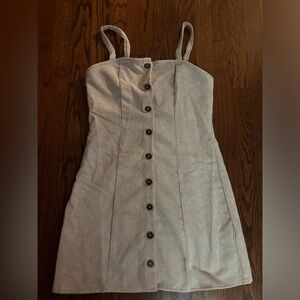 Button Front Corduroy Cami Dress